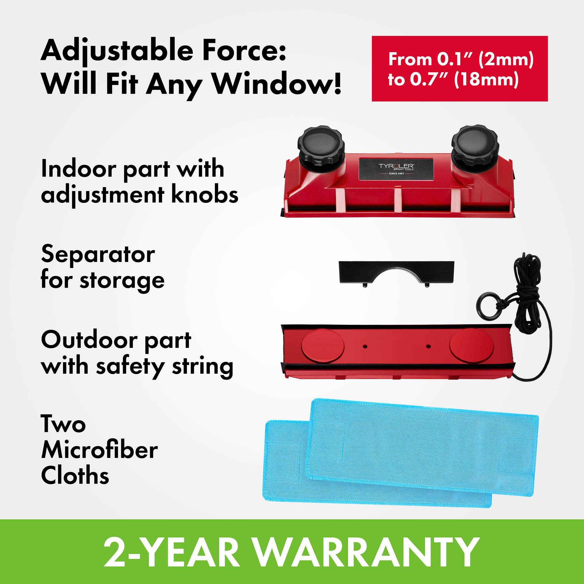 Glider D-2 AFC Magnetic Window Cleaner, 2-18mm - Image 6