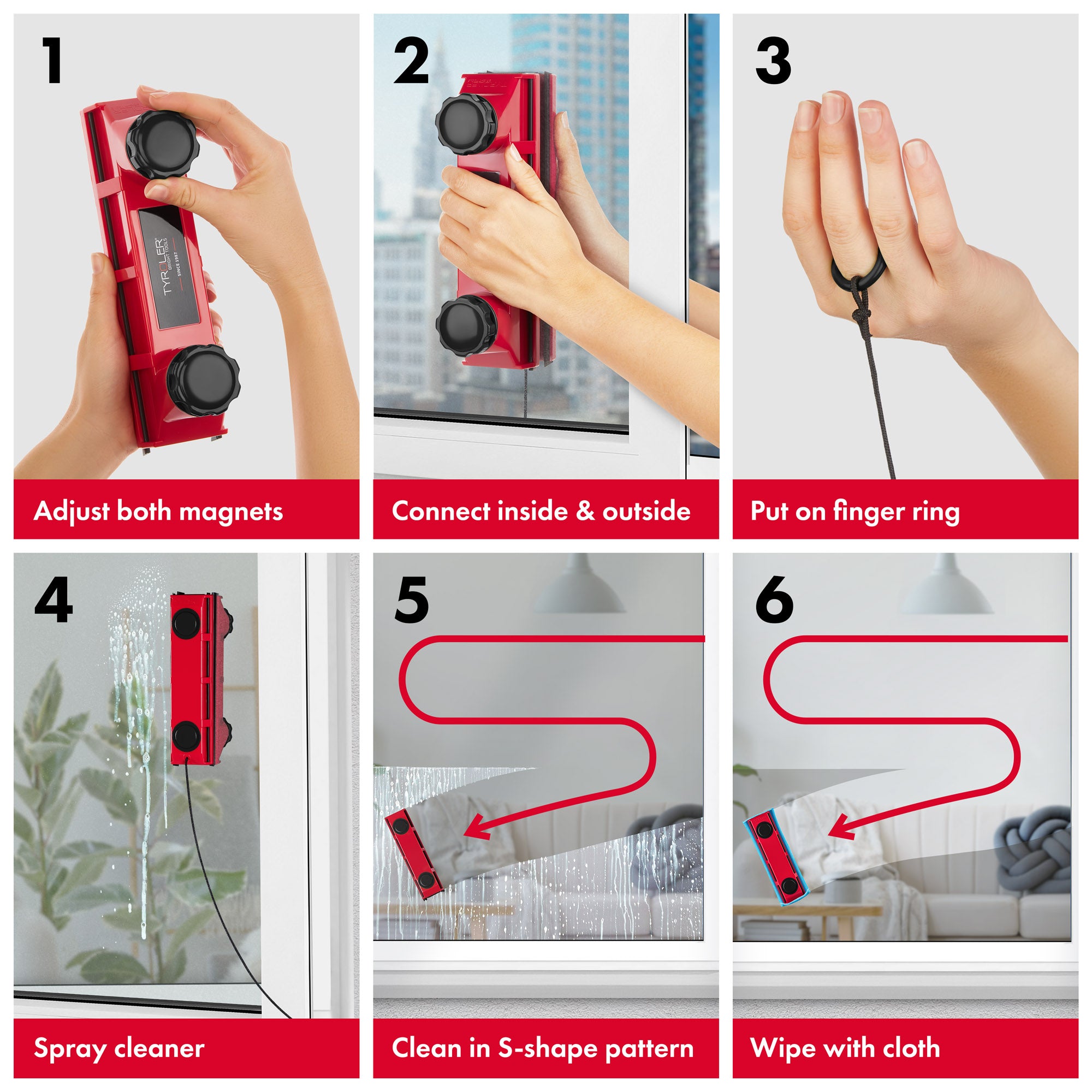 Glider D-2 AFC Magnetic Window Cleaner, 2-18mm - Image 7