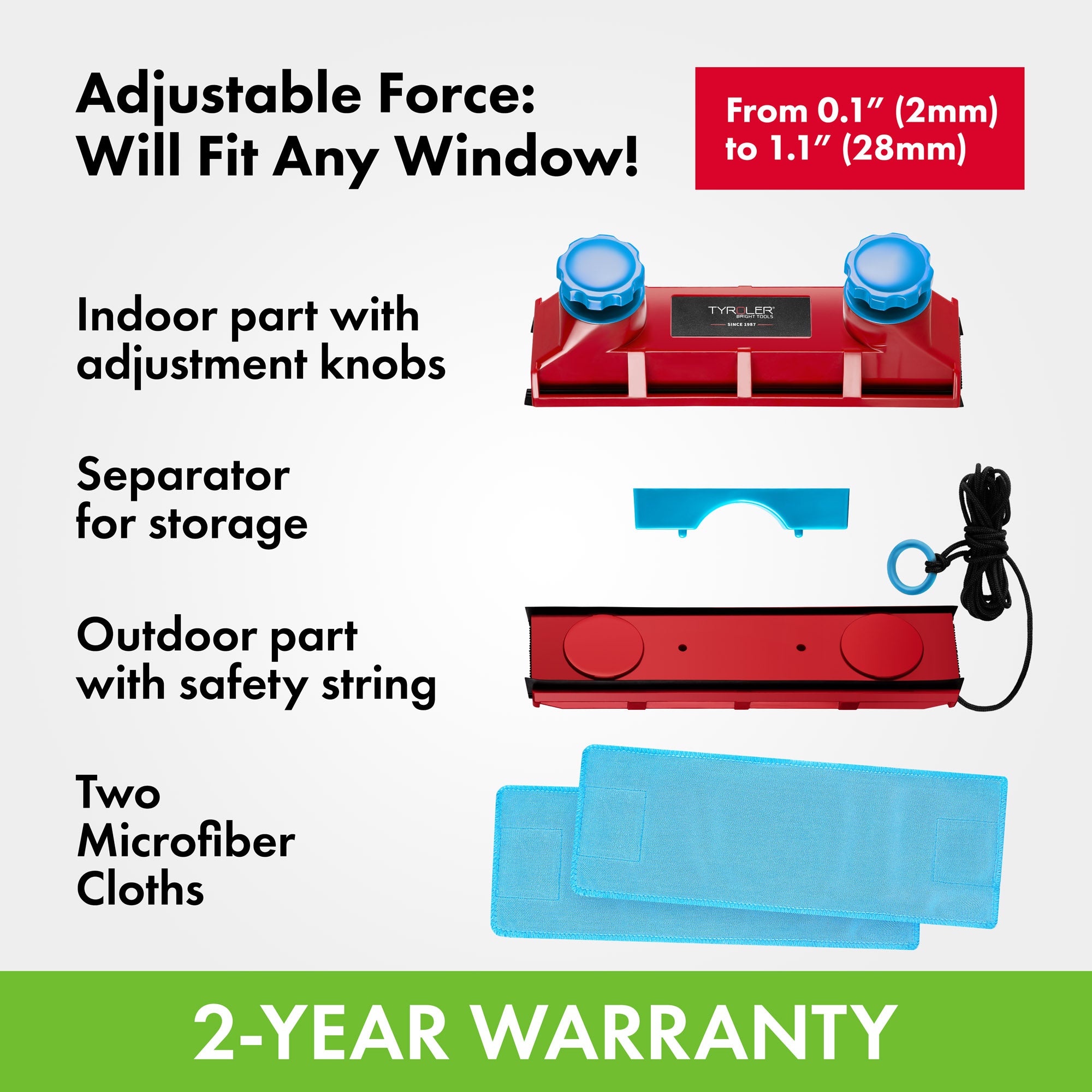 Glider D-3 AFC Magnetic Window Cleaner, 2-28mm - Image 7